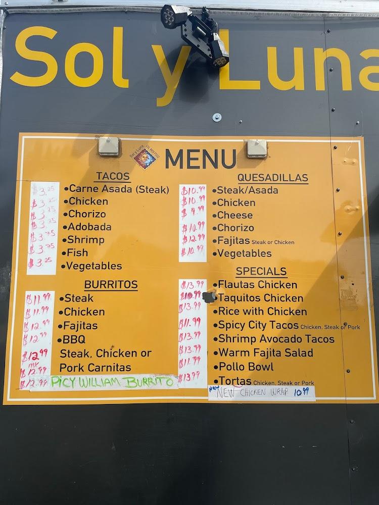 Sol y Luna Cal Mex Food Menu image 1